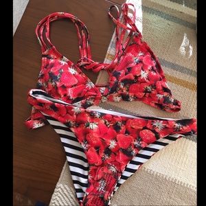Strawberry/stripe bikini